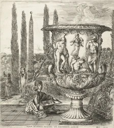Der junge Cosimo III de Medici zeichnet die Medici-Vase, 1656